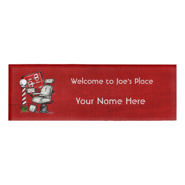 At The Barber Shop Name Tag (Front)