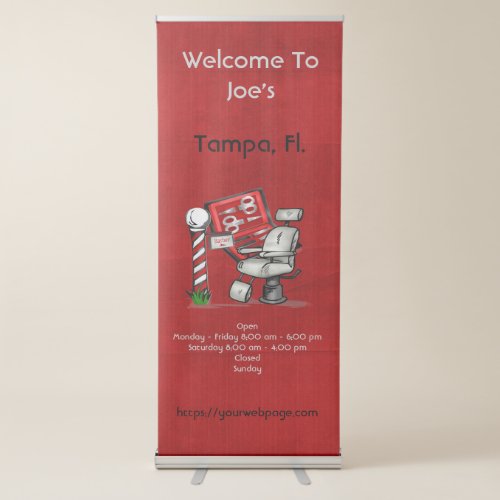 At The Barber Shop Retractable Banner