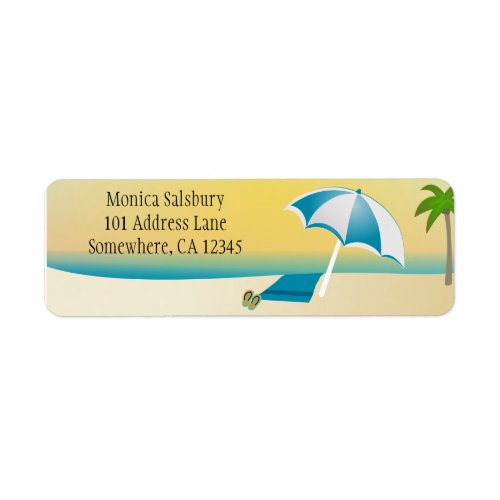 At the Beach address label