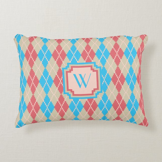 At the Beach Argyle Accent Pillow (Front)