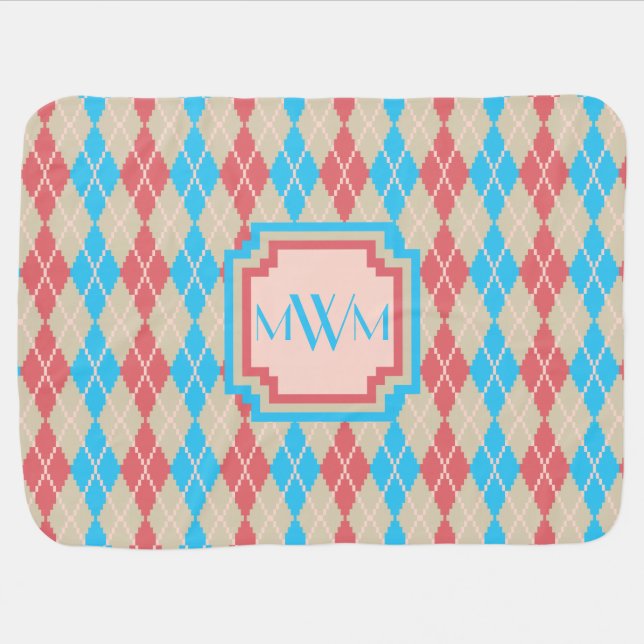 At the Beach Argyle Baby Blanket (Horizontal)