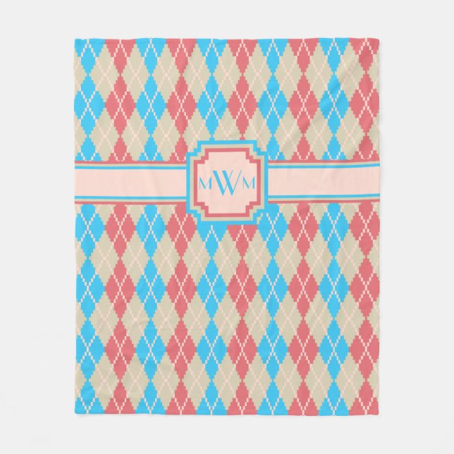 At the Beach Argyle Fleece Blanket (Front)