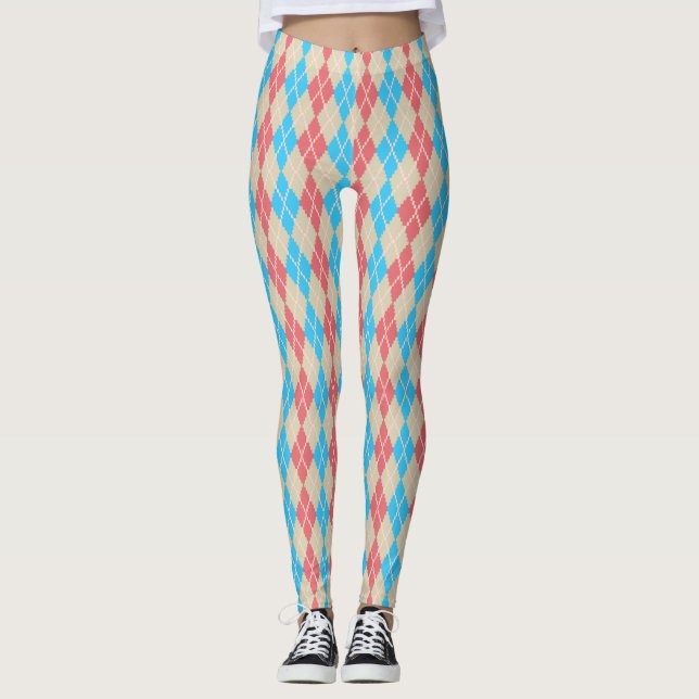 At the Beach Argyle Leggings (Front)