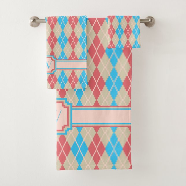 At the Beach Argyle Towel Set (Insitu)