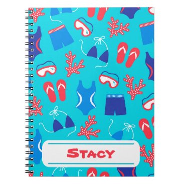 At the Beach: Blue & Red Spiral Notebook At the Beach: Blue & Red Spiral Notebook