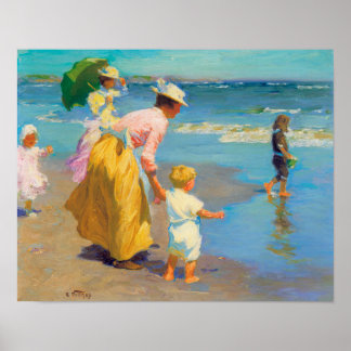 At the Beach by Edward Potthast art Poster