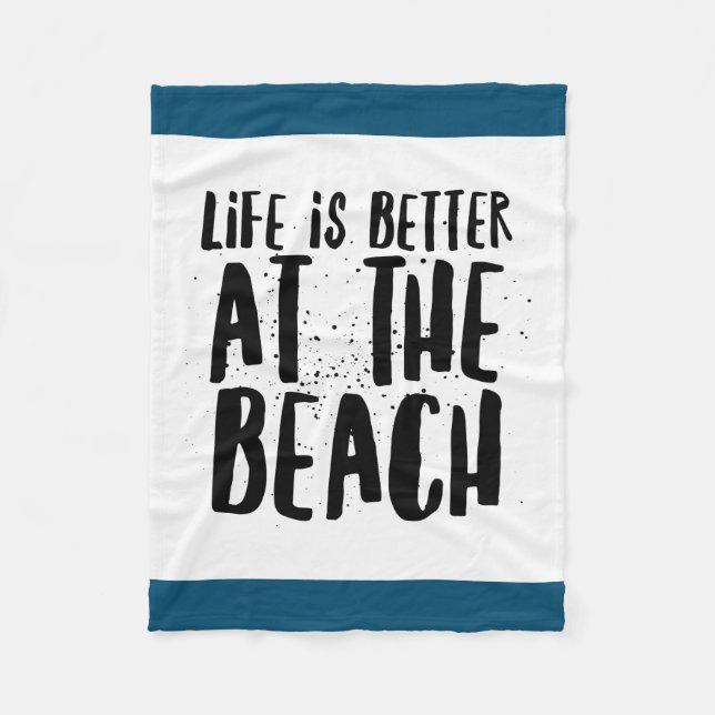 At The Beach Fleece Blanket (Front)