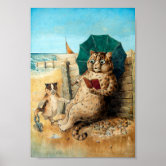 Louis Wain Cats Christmas First Cat Illustrator Giclee Funny Cat Cute Cat  Illustration Print Reproduction Cat Lover Gift Cat Art Fun