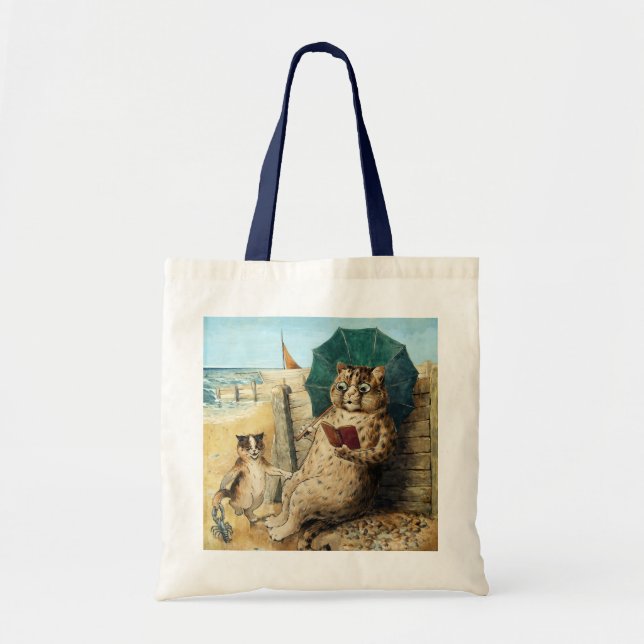 At The Beach, Louis Wain Tote Bag (Front)