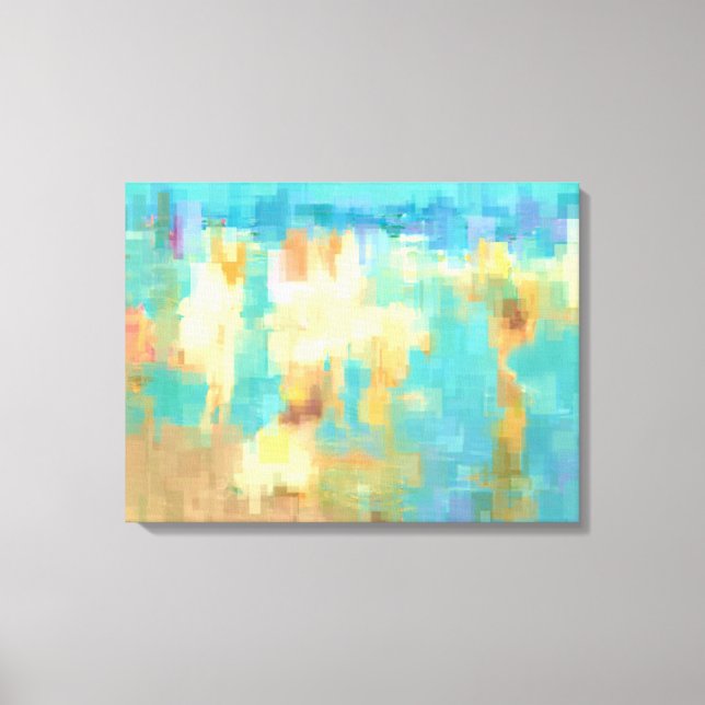 At The Beach Modern Blockism Abstract Artwork Canvas Print (Front)