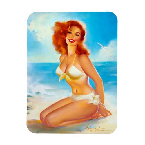 At the Beach Pin Up Magnet