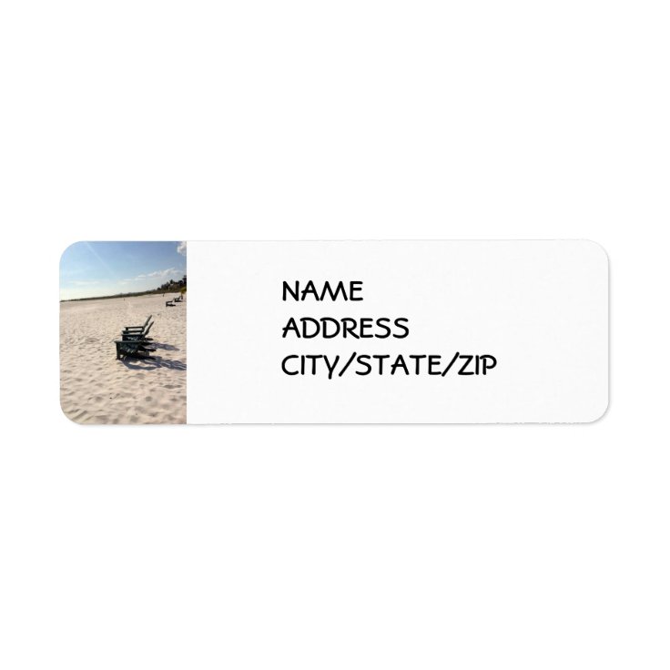 AT THE BEACH RETURN ADDRESS LABELS | Zazzle