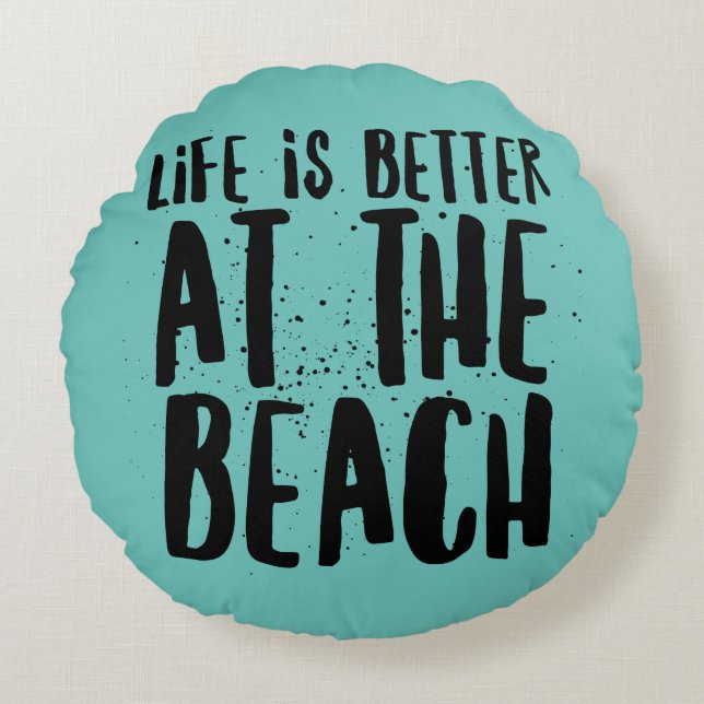 At The Beach Round Pillow (Front)