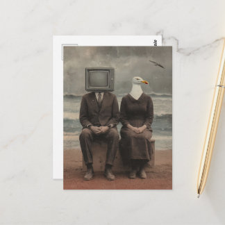 At the Beach Surreal Art Postcard