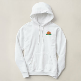 At the Beach - Waterlily Embroidered Hoodie