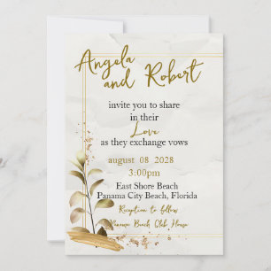 At the Beach Wedding Invitation