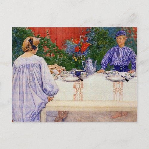 At the Breakfast Table 1910 Postcard