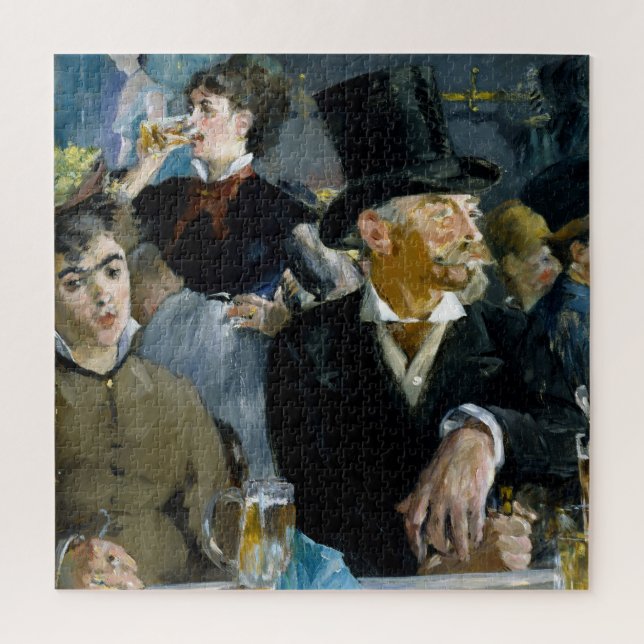 At the Cafe by Manet Impressionist Painting Jigsaw Puzzle (Vertical)