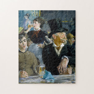 At the Cafe by Manet Impressionist Painting Jigsaw Puzzle