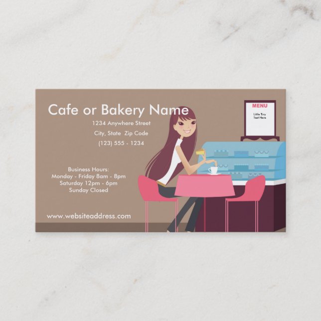 At the Cafe/Pastry Shop Business Cards (Front)