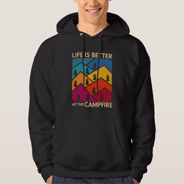 At The Campfire Camper Outdoorlife Camping Hoodie (Front)