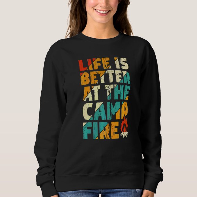 At The Campfire  Camping Vitange Sweatshirt (Front)