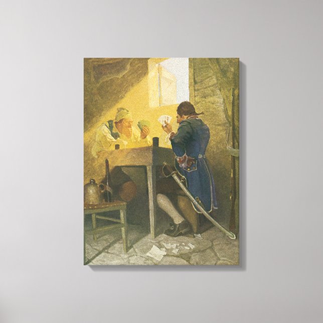 At the Cards in Cluny’s Cage by NC Wyeth Canvas Print (Front)