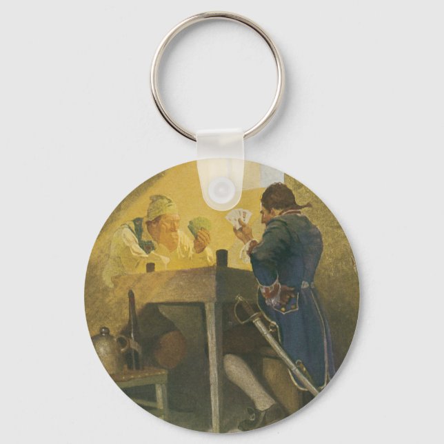 At the Cards in Cluny’s Cage by NC Wyeth Keychain (Front)