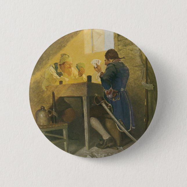 At the Cards in Cluny’s Cage by NC Wyeth Pinback Button (Front)