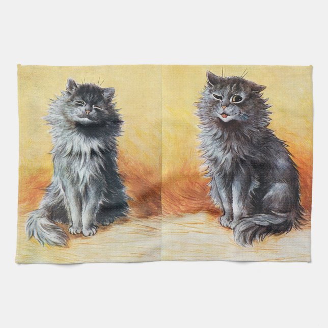 At The Cat Show, Louis Wain Kitchen Towel (Horizontal)