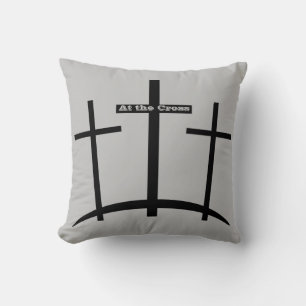 At the Cross three crosses Throw Pillow