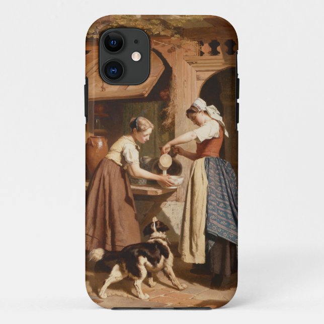 At the Dairy, 1866 (oil on panel) Case-Mate iPhone Case (Back)
