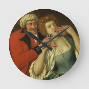 At the Dentist (oil on canvas) Round Clock