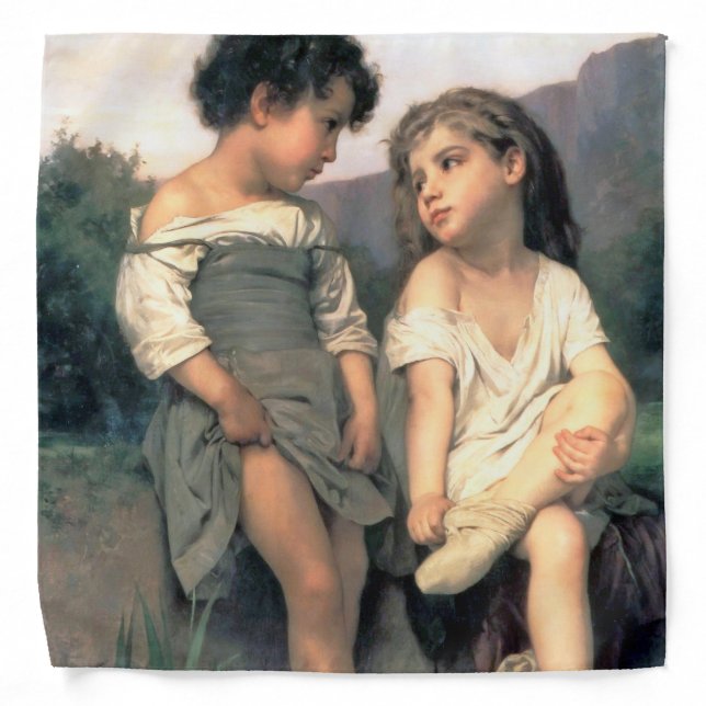 At the Edge of the Brook, Bouguereau Bandana (Front)
