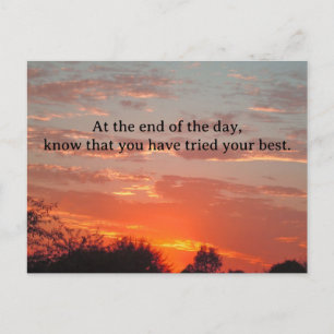 At the End of the Day Inspirational Sunset Postcard