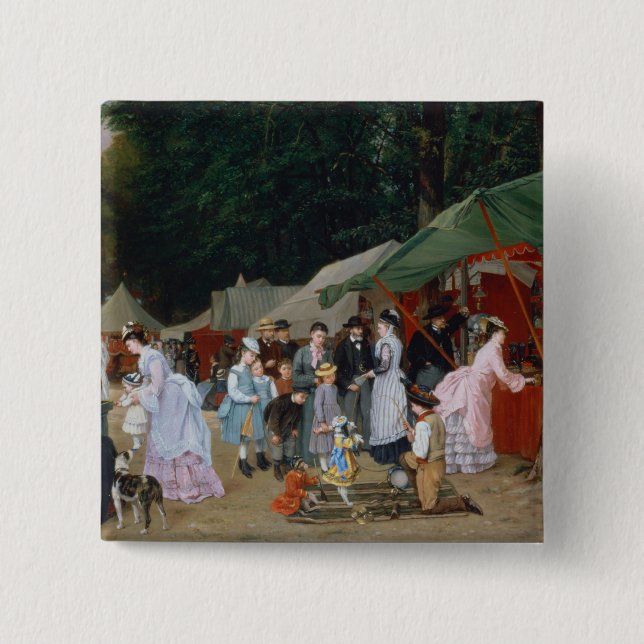 At The Fair,1877 Pinback Button (Front)