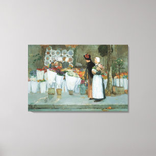 At The Florist by Childe Hassam, Vintage Fine Art Canvas Print