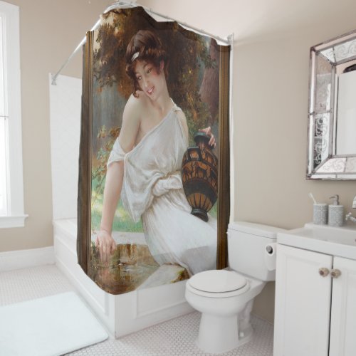 At The Fountain by Guillaume Seignac Shower Curtain