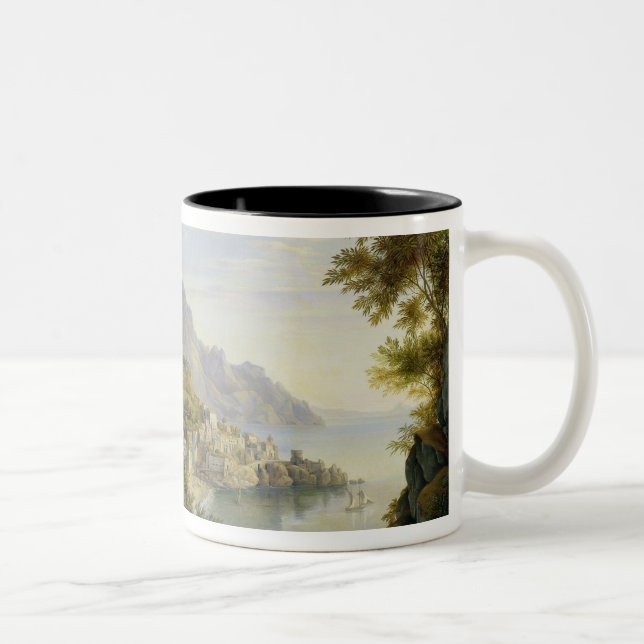 At the Gulf of Salerno, 1826 Two-Tone Coffee Mug (Right)