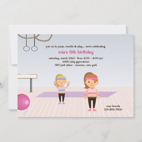 At The Gym Birthday Party Invitation
