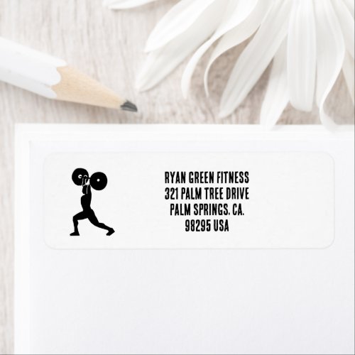 At the gym silouhette  Personal Trainer Label