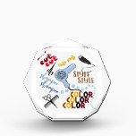At The Hair Salon Acrylic Award<br><div class="desc">At the hair salon... a cool,  colorful design for any hairstylist!</div>