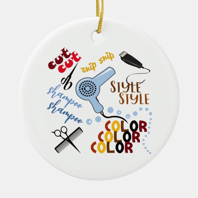 At The Hair Salon Ceramic Ornament (Front)