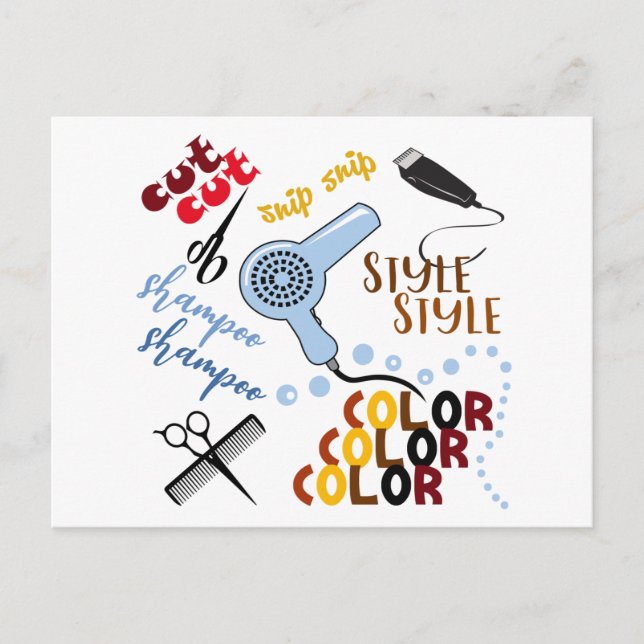 At The Hair Salon Postcard (Front)