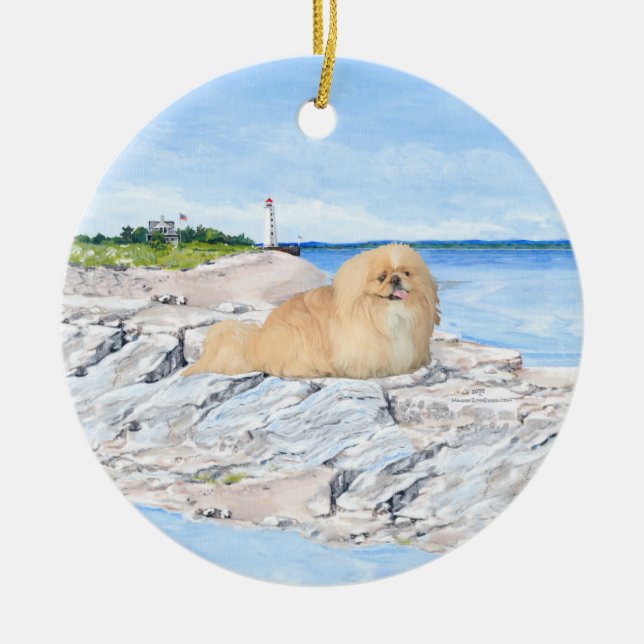 At the Lighthouse Ceramic Ornament (Front)