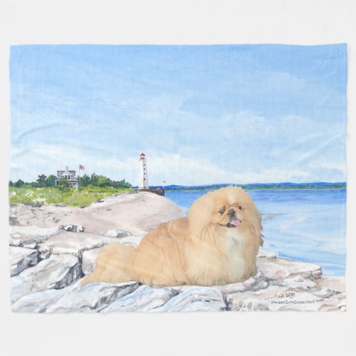 At the Lighthouse Fleece Blanket