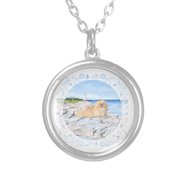 At the Lighthouse Silver Plated Necklace (Front)