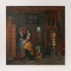 At the Linen Closet Dutch Painting Art Jigsaw Puzzle