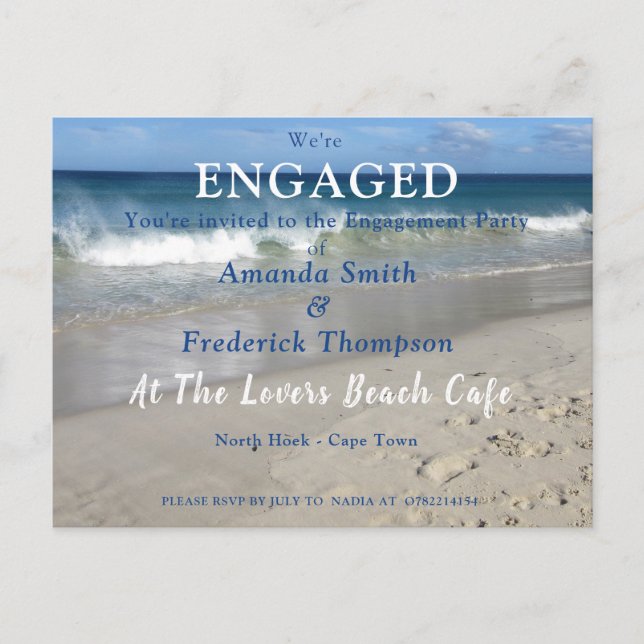 At the Lovers Beach Invitation Postcard (Front)