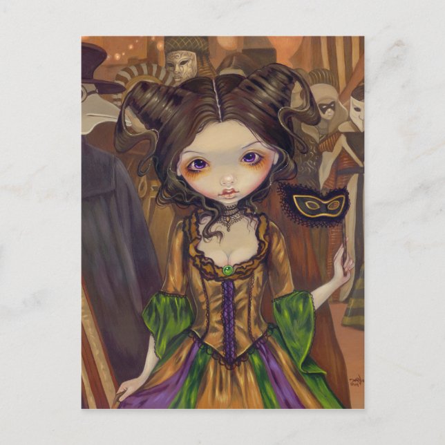 "At the Masquerade Ball" Postcard (Front)